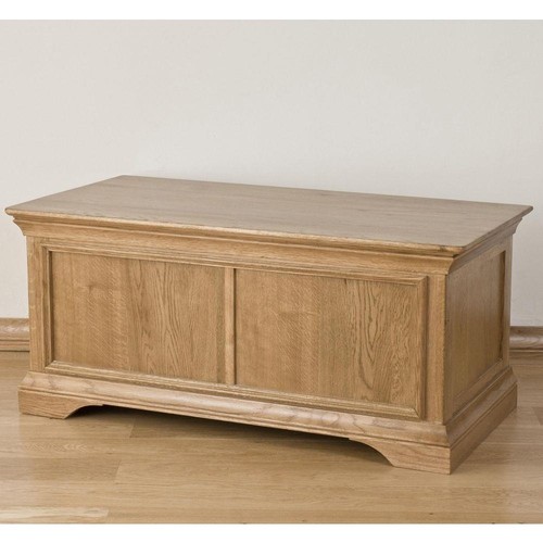 Solid oak blanket storage box - oak,