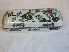 Antique Victorian Copeland toilet toothbrush razor box