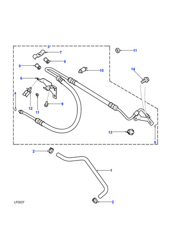 Land rover hose power steering - land,