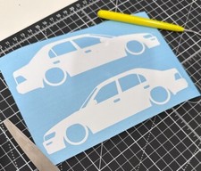 2x Lowered Car Silhouette