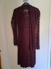 Burgundy slip dress with lace
