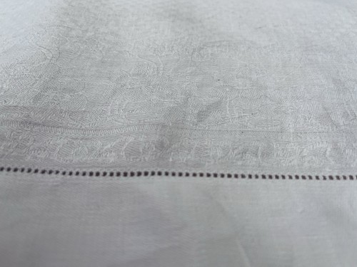 Vintage white linen damask - vintage,