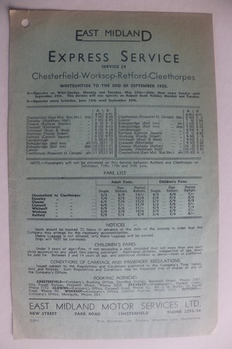 East midland bus - midland, timetable