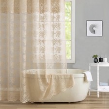 Scalloped lace shower curtain - lace,