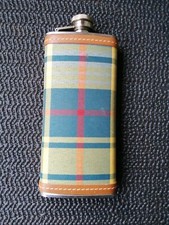 5oz Stainless Steel Hip Flask with Fixed Tartan Material Covering 