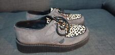 Underground Creepers Wulfrun Grey Animal Suede Leather Platform Shoes Size uk 5