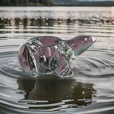  Vintage  Glass Polar Bear Tea Light Holder. Indiana. 