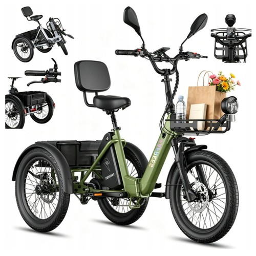 Folding electric tricycle - folding,