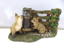 The Leonardo Collection Countryside Friends 1998 Foxes Milk Churn Gate Ornament