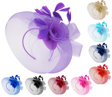 Large Fascinator Headband Aliceband Hat Weddings Ladies Day Races Royal Ascot