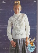 Hayfield Grampian Aran Knitting Pattern Ladies Intricate Cable Tunic Jumper 2449