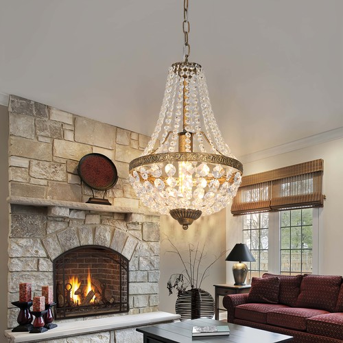 Gold crystal chandelier - crystal,