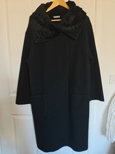 Wallis black long coat wool - black,