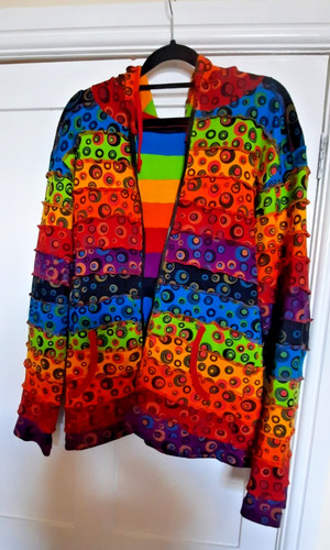 Bubble print rainbow striped - print,,
