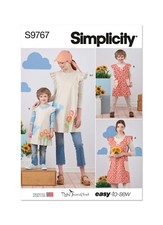 SIMPLICITY 9767 CHILD'S MISSES' WRAP AROUND APRON Sewing Pattern Sizes S-L  EASY