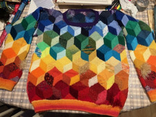 Kaffe Fassett  'Tumbling Blocks' Jumper in Colours of the Rainbow