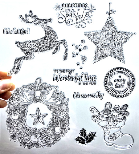 Large clear stamps decorative - clear,