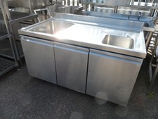 Stainless Steel Double Bowl Sink Unit with Cupboards 1510 x 870 mm  £350 + Vat