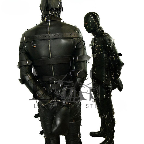Men black leather bondage - men’s,