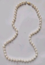 WW 14ct Gold Clasp Real Pearl Necklace 18" R5M