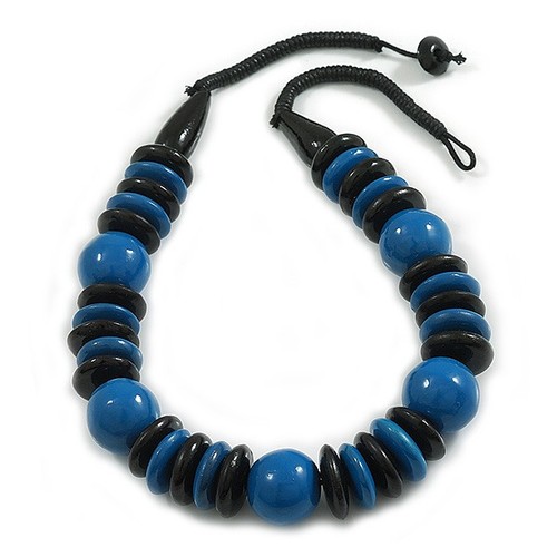 Chunky style blue black wood - chunky,