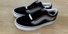 van old skool pride shoes Black with rainbow design size 9