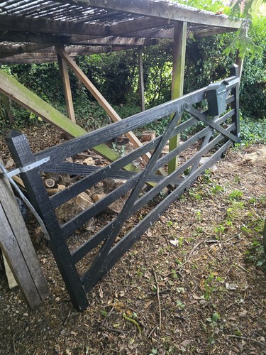 Black painted wooden metal - painted,