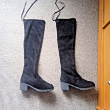 New Block Heel Faux Suede