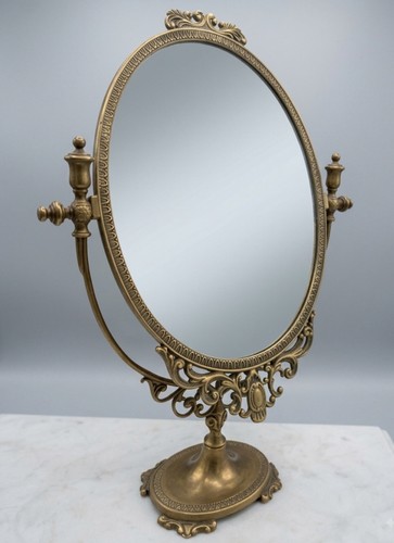 Vintage brass tabletop vanity - vintage,