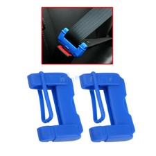 2x Blue Silicone Seat Belt