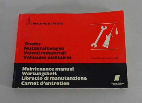 Maintenance booklet iveco - booklet,