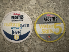 Vintage Kellogs Frosties ASA Awards Scheme Swimming Badges Water Skills x 2
