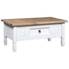 Coffee Table Mexican Pine Corona Range White 100x55x45 cm vidaXL