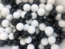 50 x Black & White Marbles 14mm Classic children's game/ Collectable