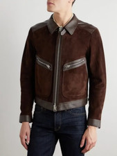 Brown Leather Jacket Men Pure