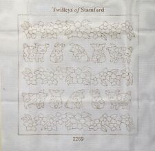 Printed tapestry canvas Pigs / flowers Twilleys of Stamford 14 x 14"