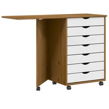 Rolling Cabinet with Desk