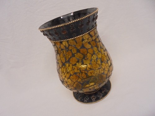 Vintage mosaic amber glass - vintage,