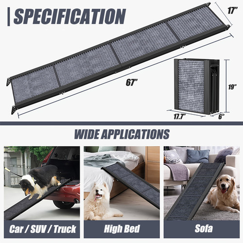 Natural wood dog ramp - wood,