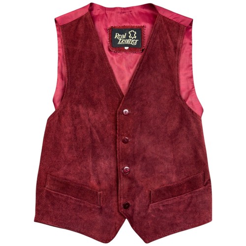 Real leather waistcoat - waistcoat, l