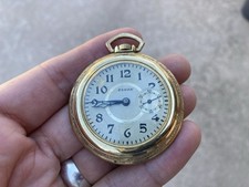 Antique 1900 Elgin Grade 247 Mens Pocket Watch Rare Sub Dial 3 O’clock RUNS 👍