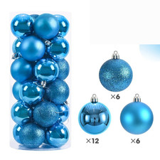 30MM CHRISTMAS DECOR BAUBLES TREE XMAS BALLS PARTY WEDDING ORNAMENT 24PCS UK