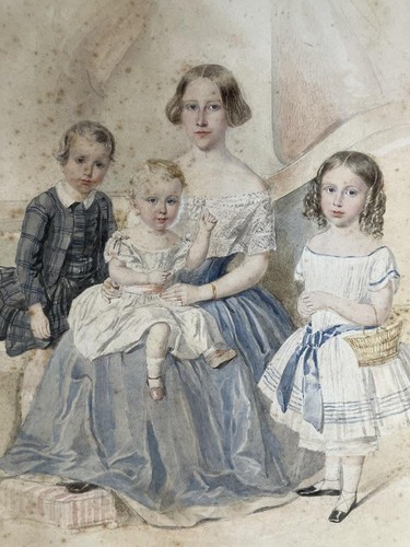 Antique watercolour painting - antique,