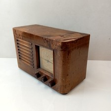 Little Maestro Pilot Vintage Valve Wireless Radio Marconi Wooden Case 1930s