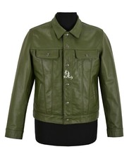 Men Trucker Leather Jacket
