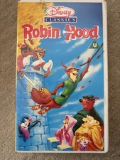 VINTAGE VHS VIDEO CASSETTE . WALT DISNEY CLASSIC  " ROBIN  HOOD "  CAT U. 