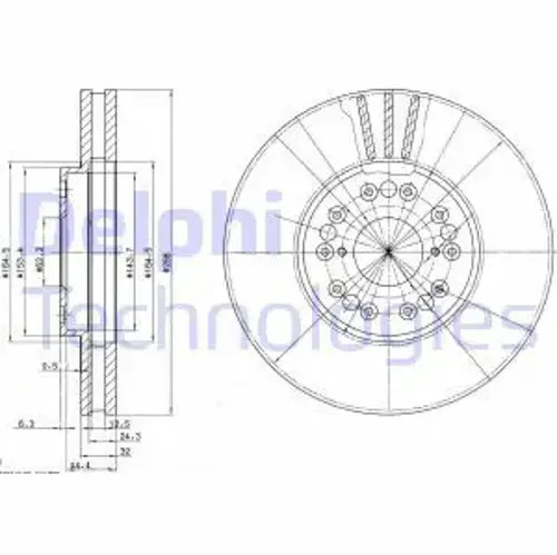 Brake disc vented bg2829 - vented,
