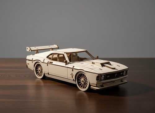 Classic muscle car - car, 3d
