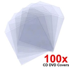 100 Plastic CD DVD Disc Covers