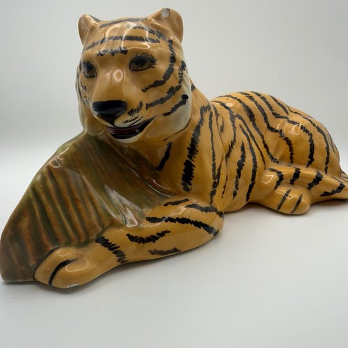 Large ceramic tiger figurine - tiger,